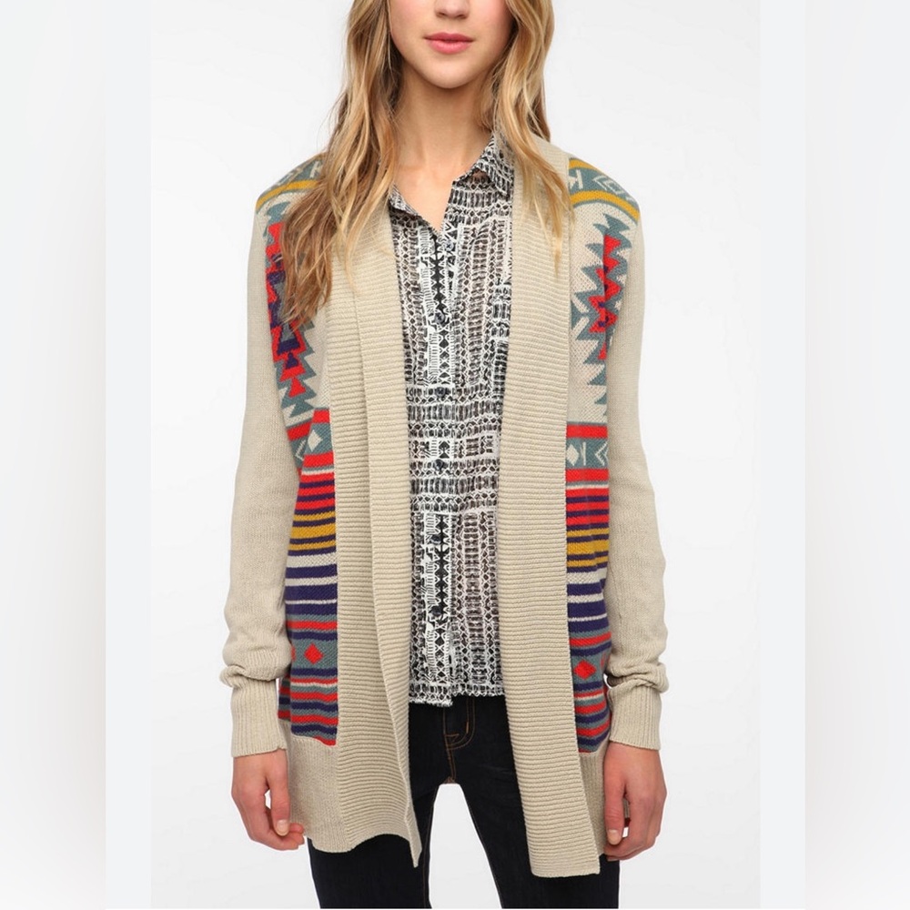 Eocte Women’s Size Medium Long Sleeve  Tribal Cardigan Sweater